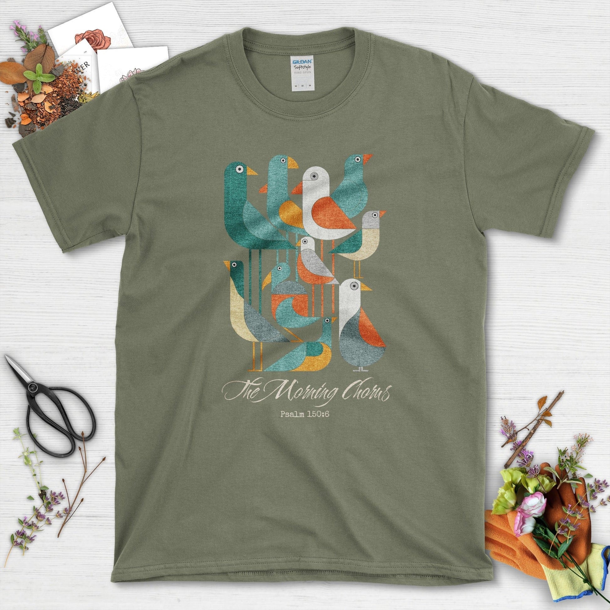 The Morning Chorus T-Shirt Essential Tees / S / Military Green Physical Item
