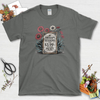Therapy Sessions Seed Packet T-Shirt Charcoal / S T-Shirt
