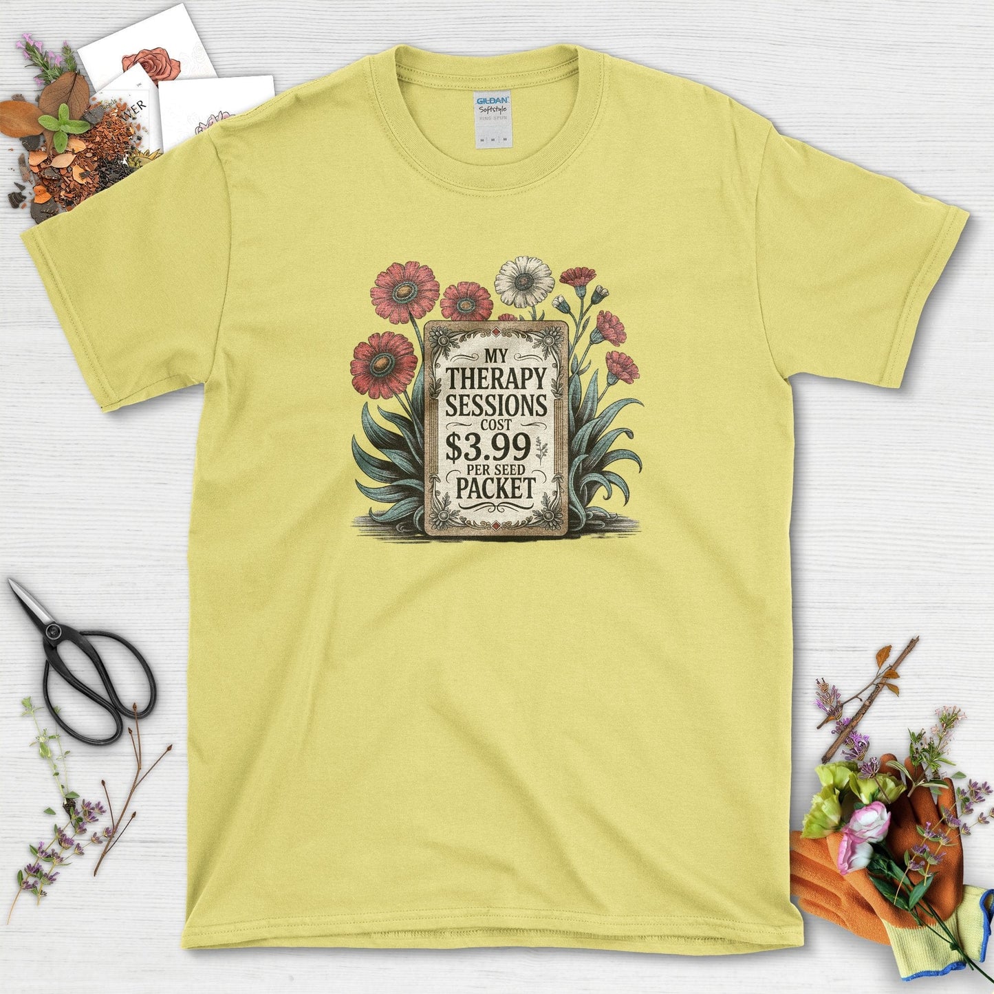 Therapy Sessions Seed Packet T-Shirt Cornsilk / S T-Shirt