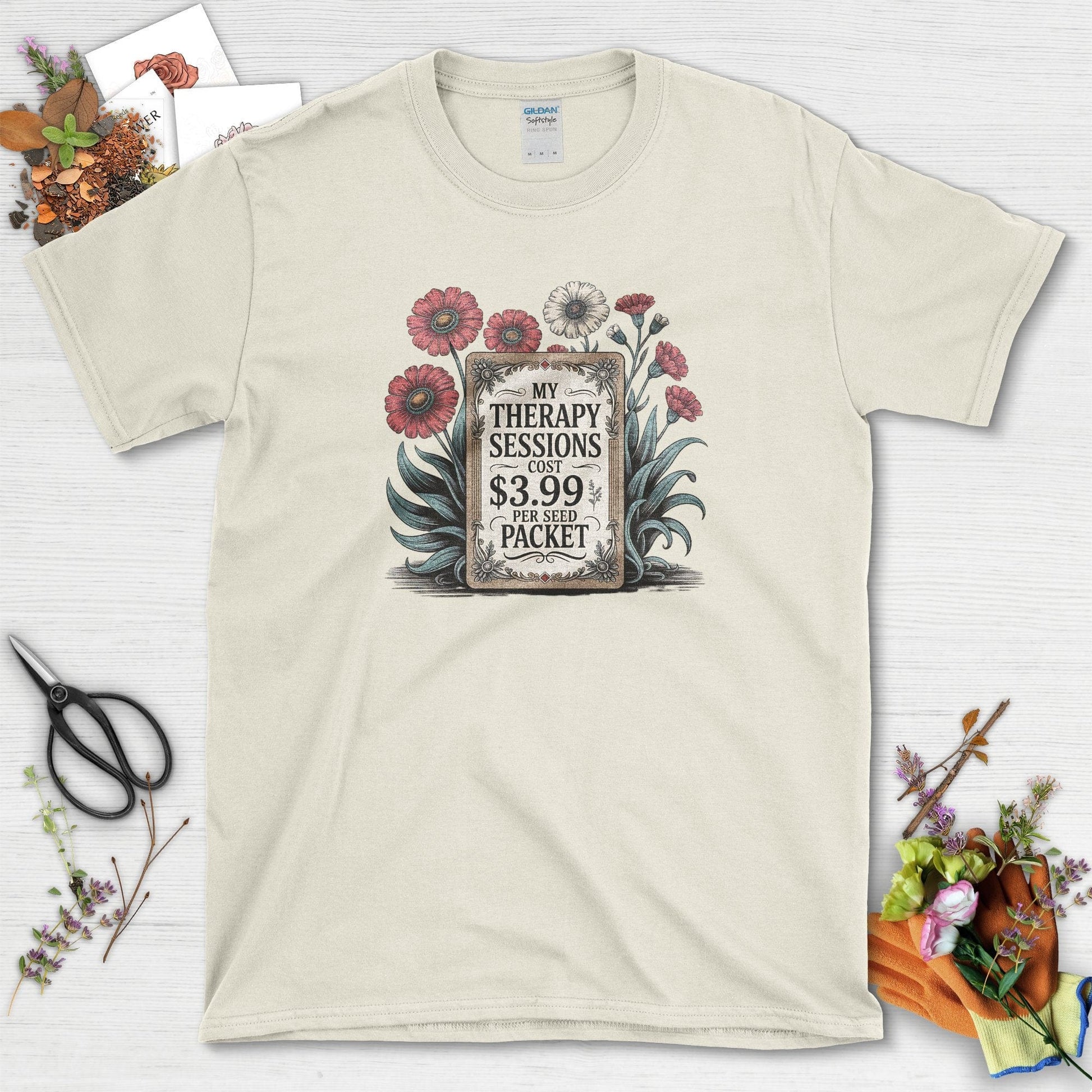 Therapy Sessions Seed Packet T-Shirt Natural / S T-Shirt