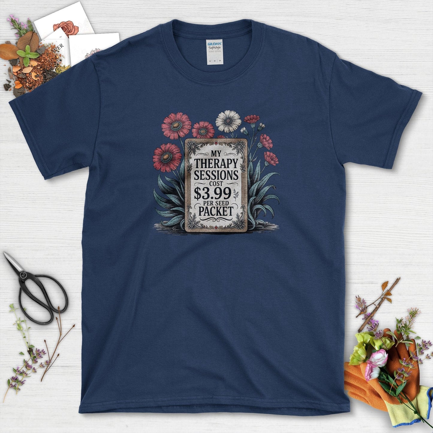 Therapy Sessions Seed Packet T-Shirt Navy / S T-Shirt