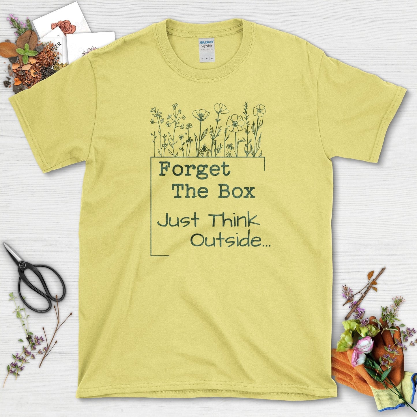 Think Outside the Box T-Shirt Cornsilk / S / T-Shirts Physical Item