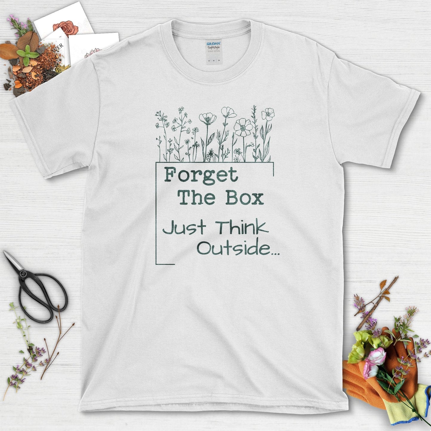 Think Outside the Box T-Shirt White / S / T-Shirts Physical Item