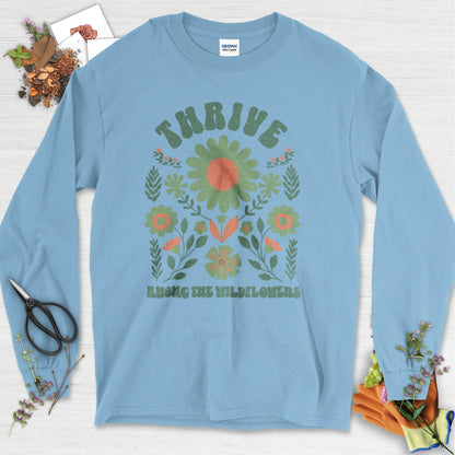 Thrive Among the Wildflowers Long Sleeve Light Blue / S Physical Item