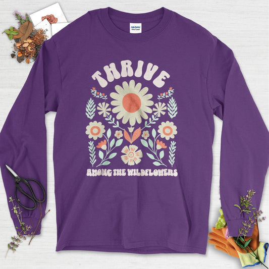 Thrive Among the Wildflowers Long Sleeve Purple / S Physical Item