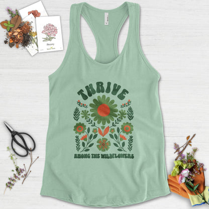 Thrive Among the Wildflowers Racerback Racerback / XS / Mint Physical Item