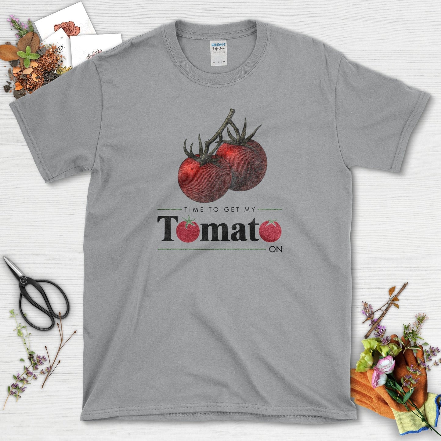 Time To Get My Tomato On T-Shirt Sport Grey / S Physical Item