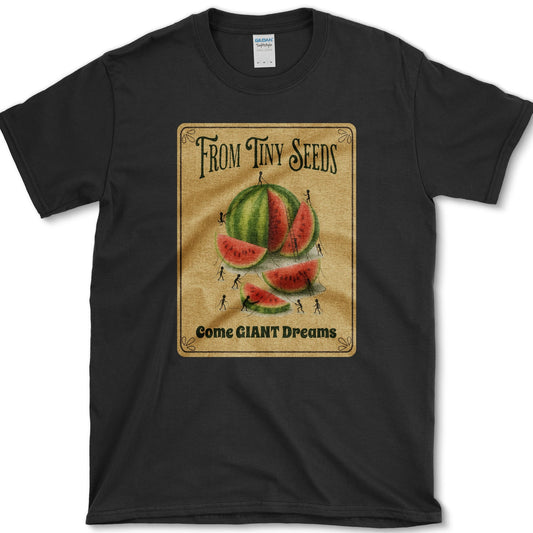 Tiny Seeds, Giant Dreams T-Shirt Black / S Essential Tees