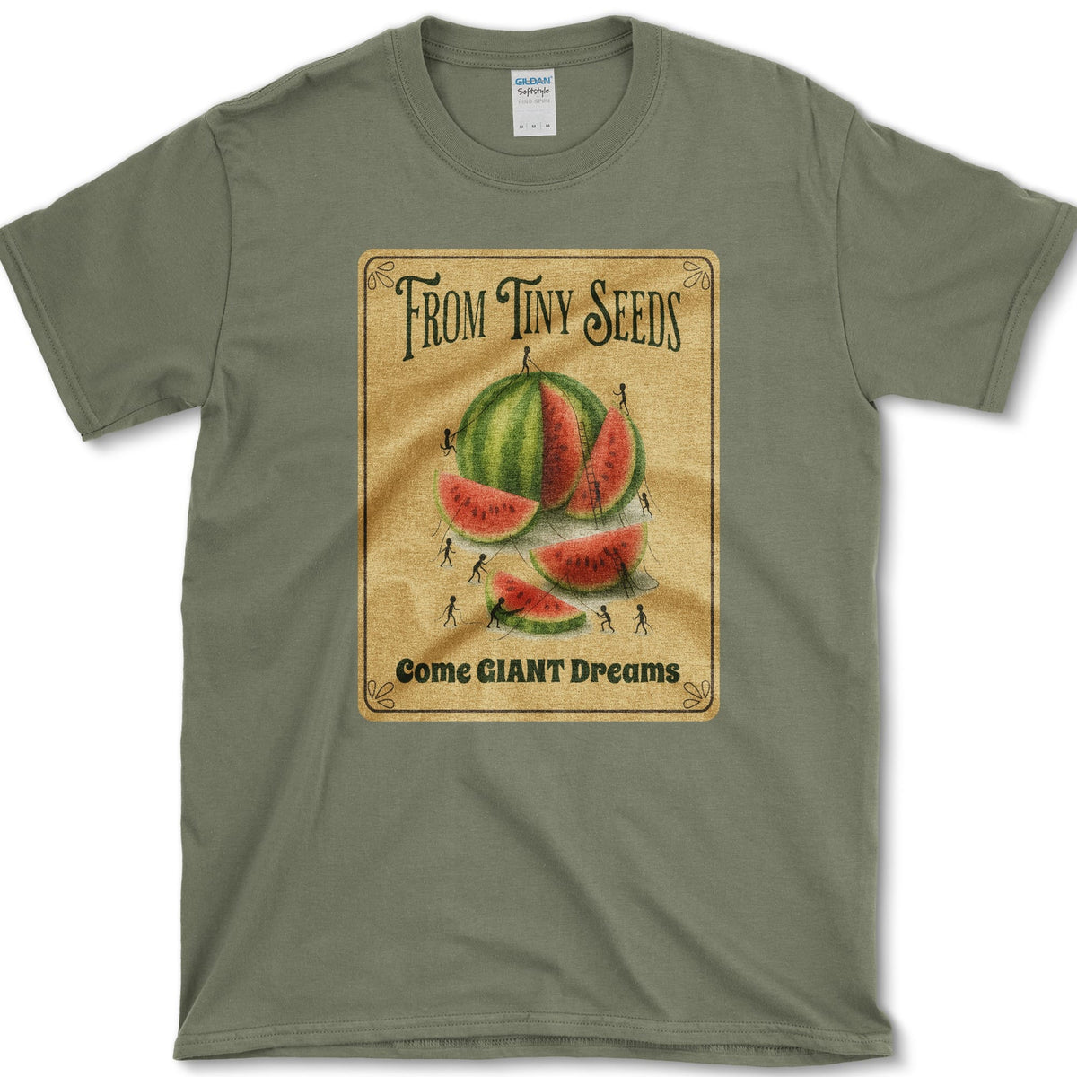 Tiny Seeds, Giant Dreams T-Shirt Military Green / S Essential Tees