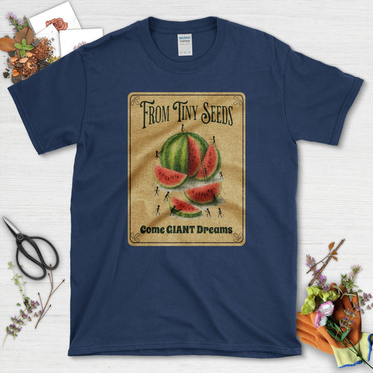Tiny Seeds, Giant Dreams T-Shirt T-Shirts / S / Navy Physical Item
