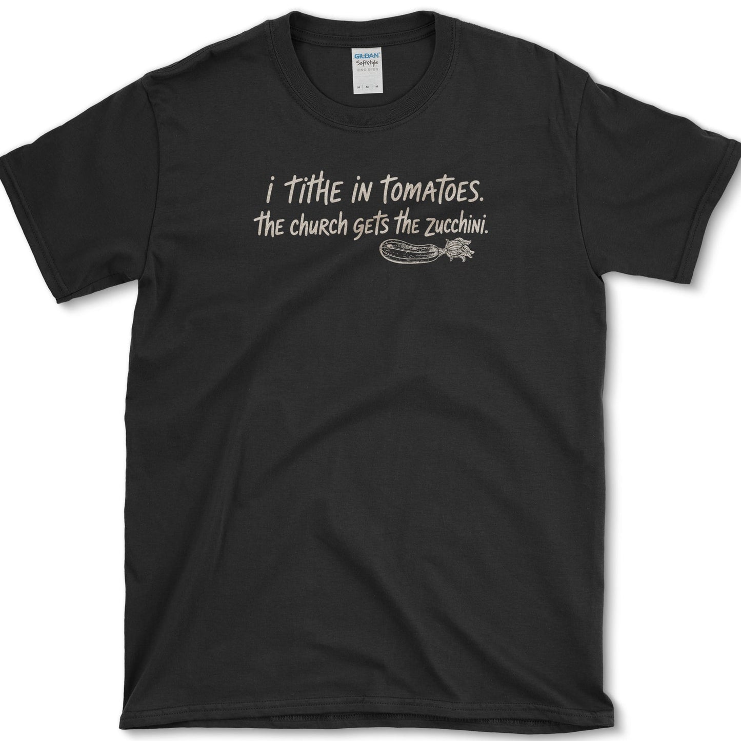 Tithe In Tomatoes T-Shirt Black / S Essential Tees