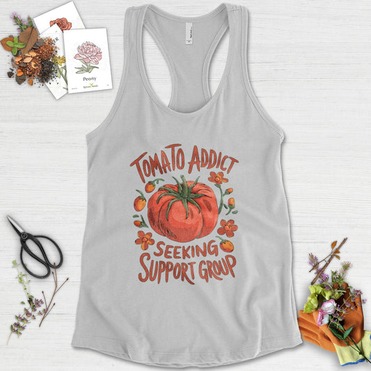 Tomato Addict Support Group Racerback Racerback / XS / Heather Grey Physical Item