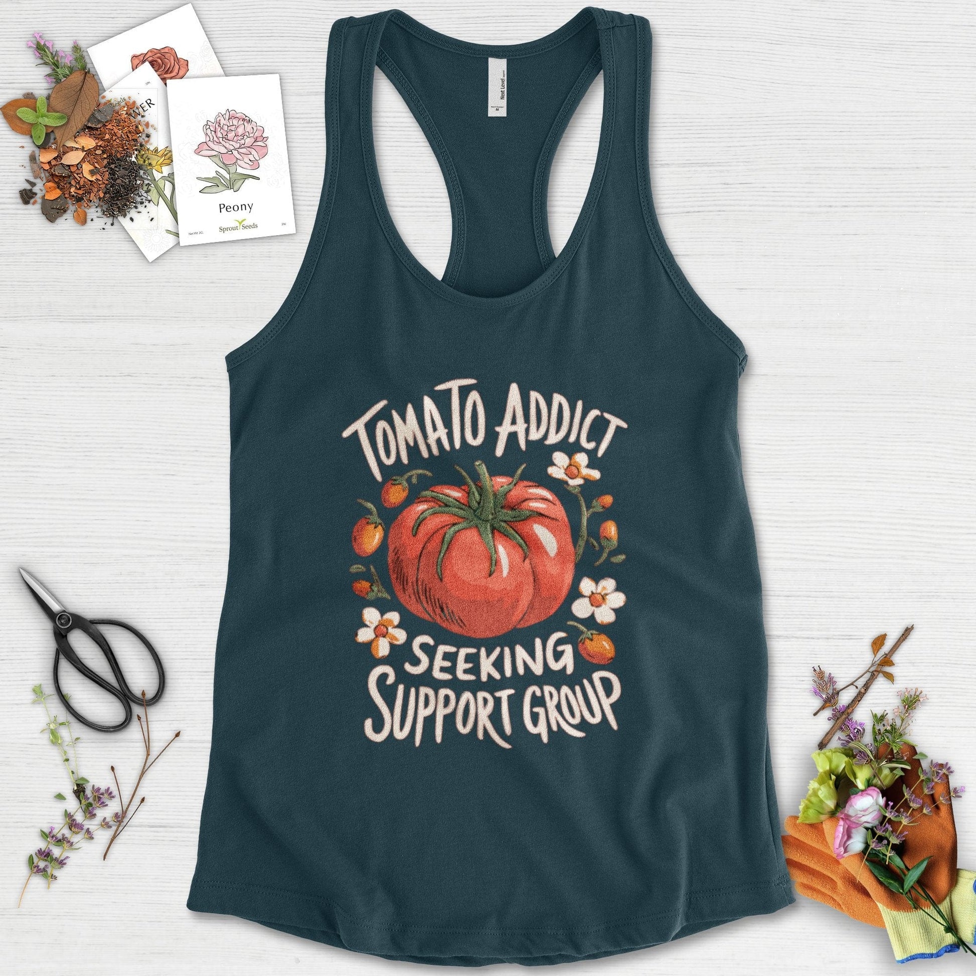 Tomato Addict Support Group Racerback Racerback / XS / Midnight Navy Physical Item