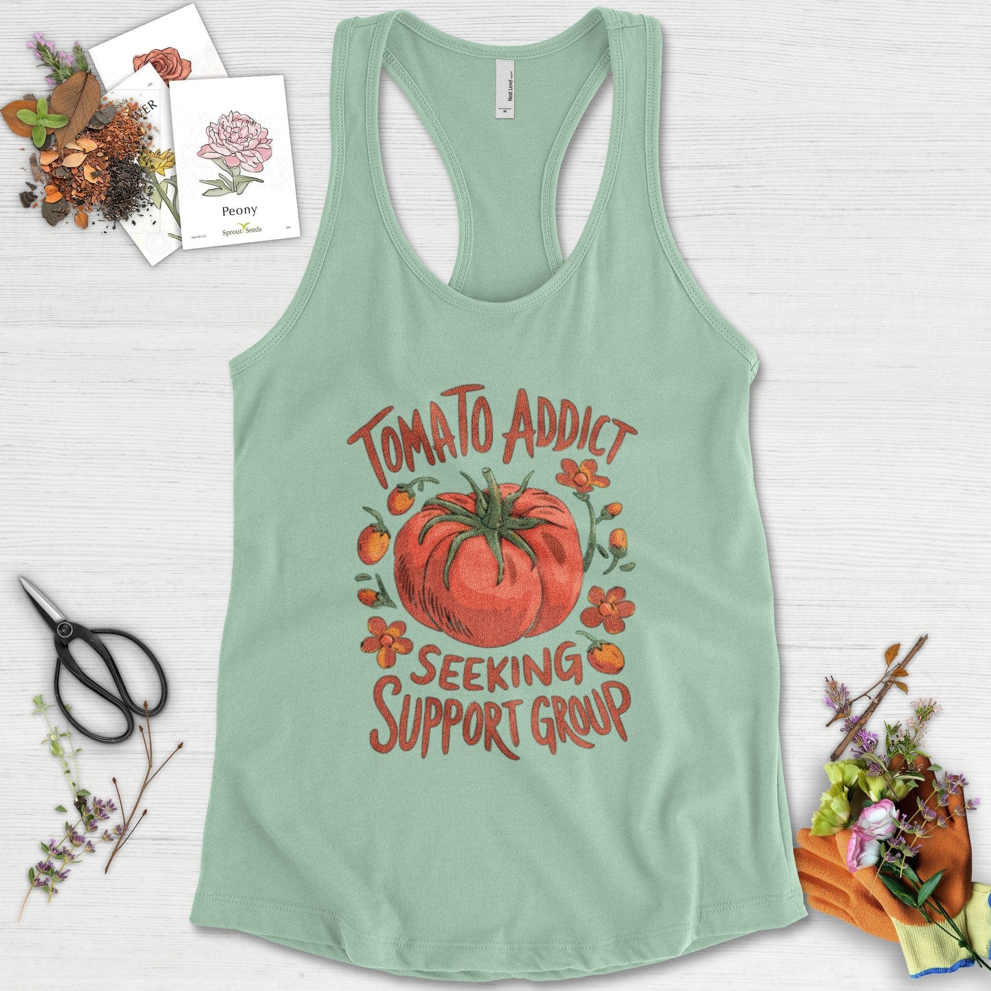 Tomato Addict Support Group Racerback Racerback / XS / Mint Physical Item