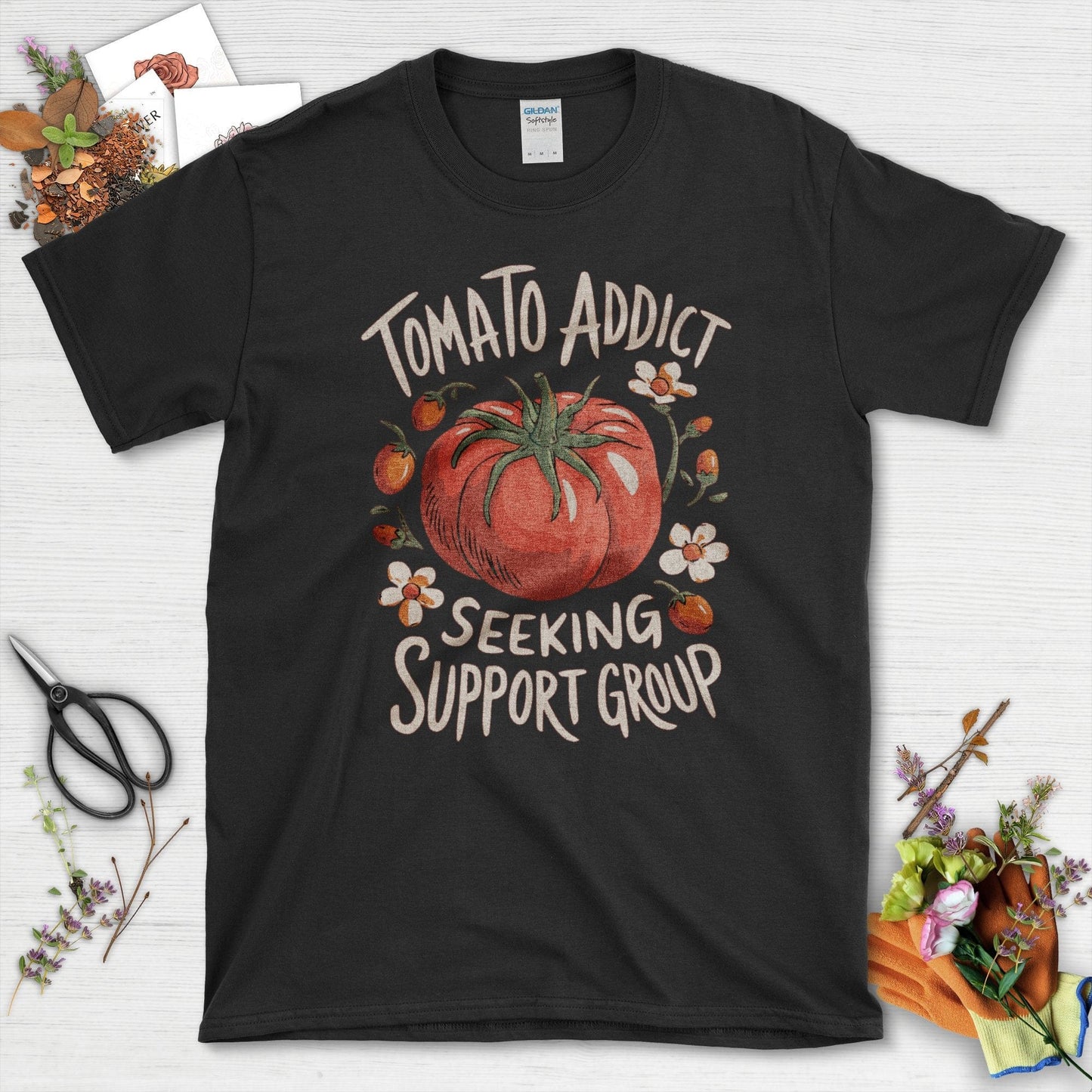 Tomato Addict Support Group T-Shirt Black / S T-Shirt