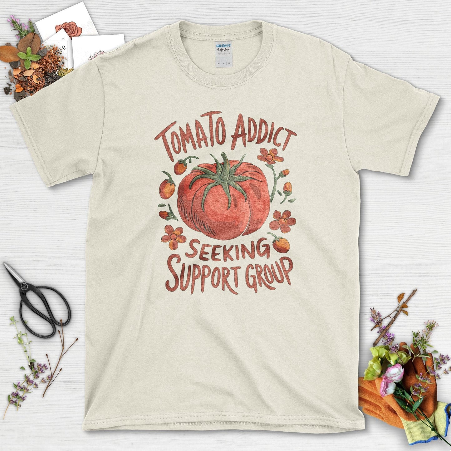 Tomato Addict Support Group T-Shirt Natural / S T-Shirt