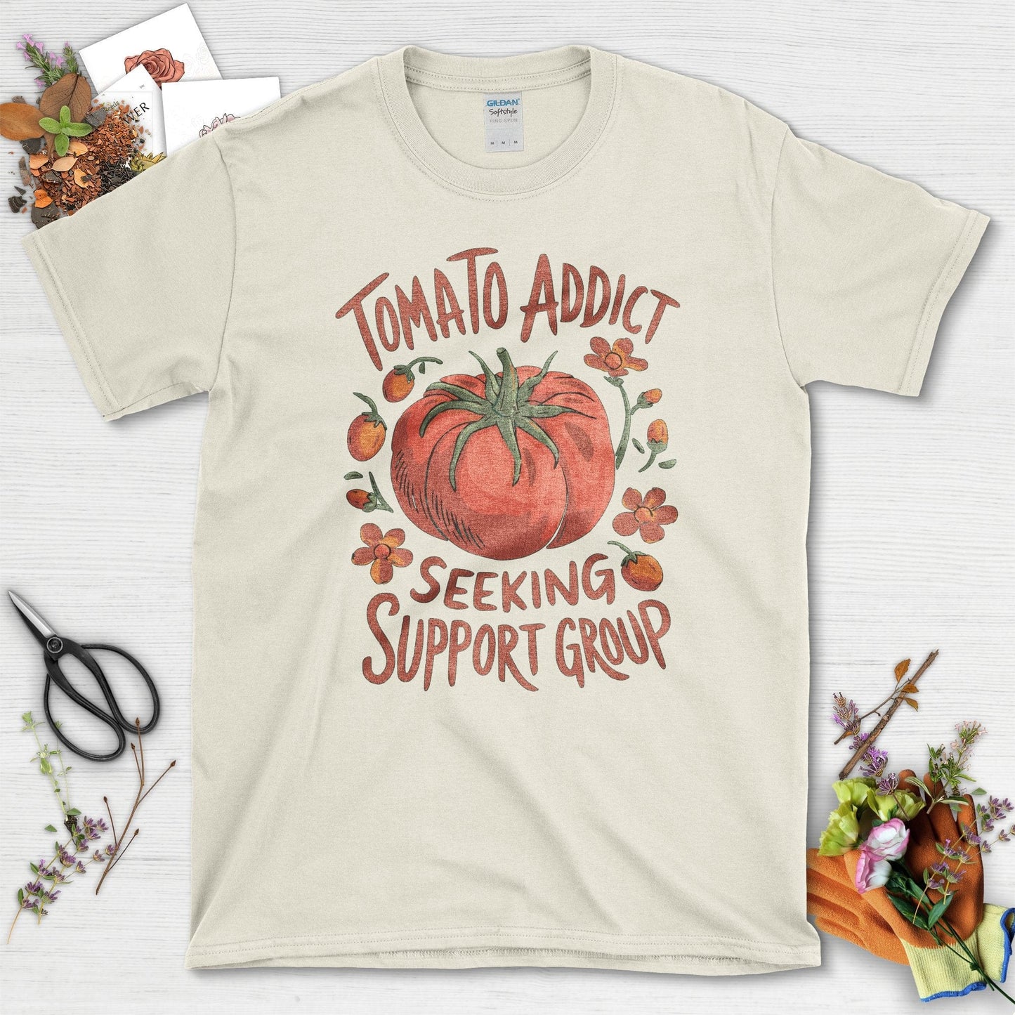 Tomato Addict Support Group T-Shirt Natural / S T-Shirt