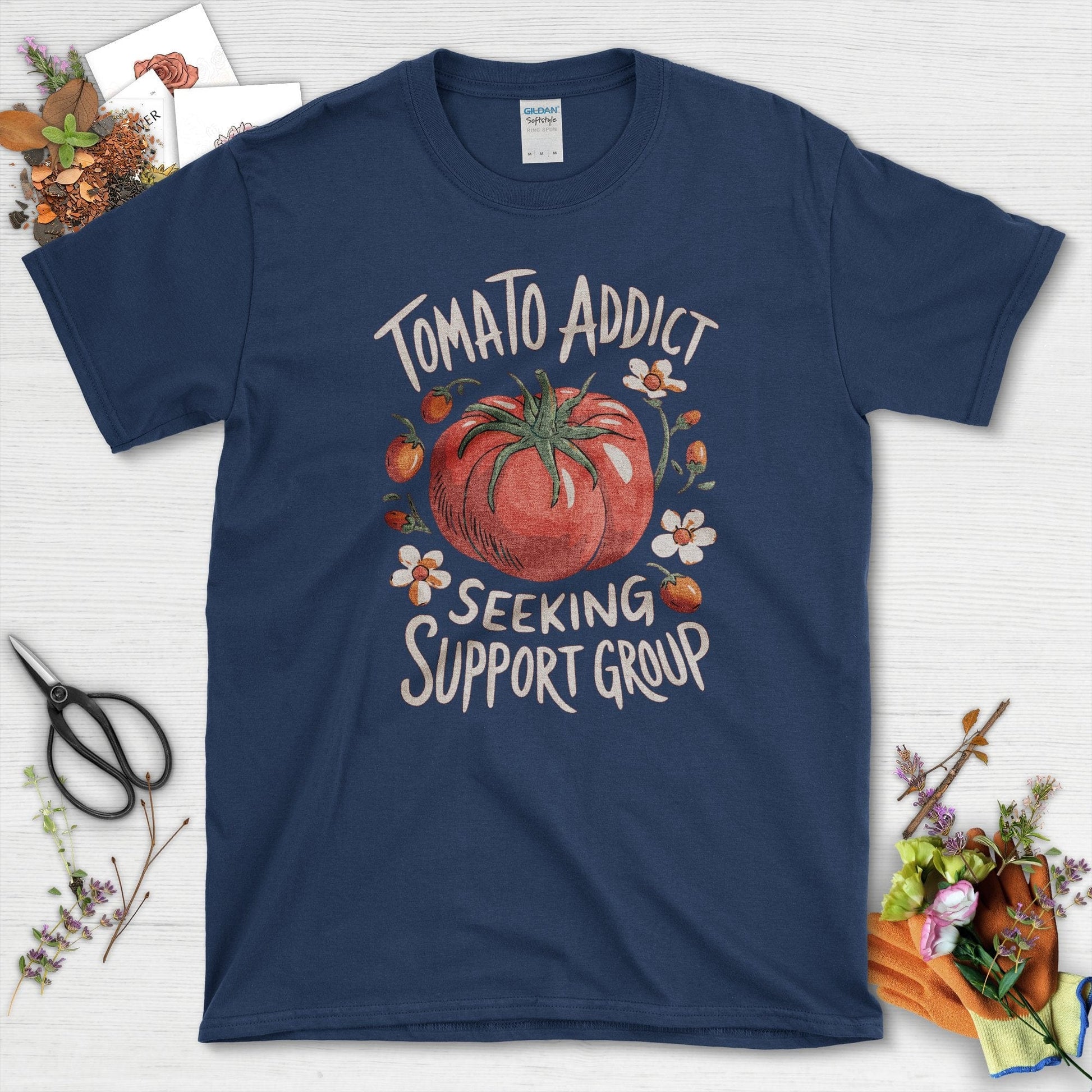 Tomato Addict Support Group T-Shirt Navy / S T-Shirt