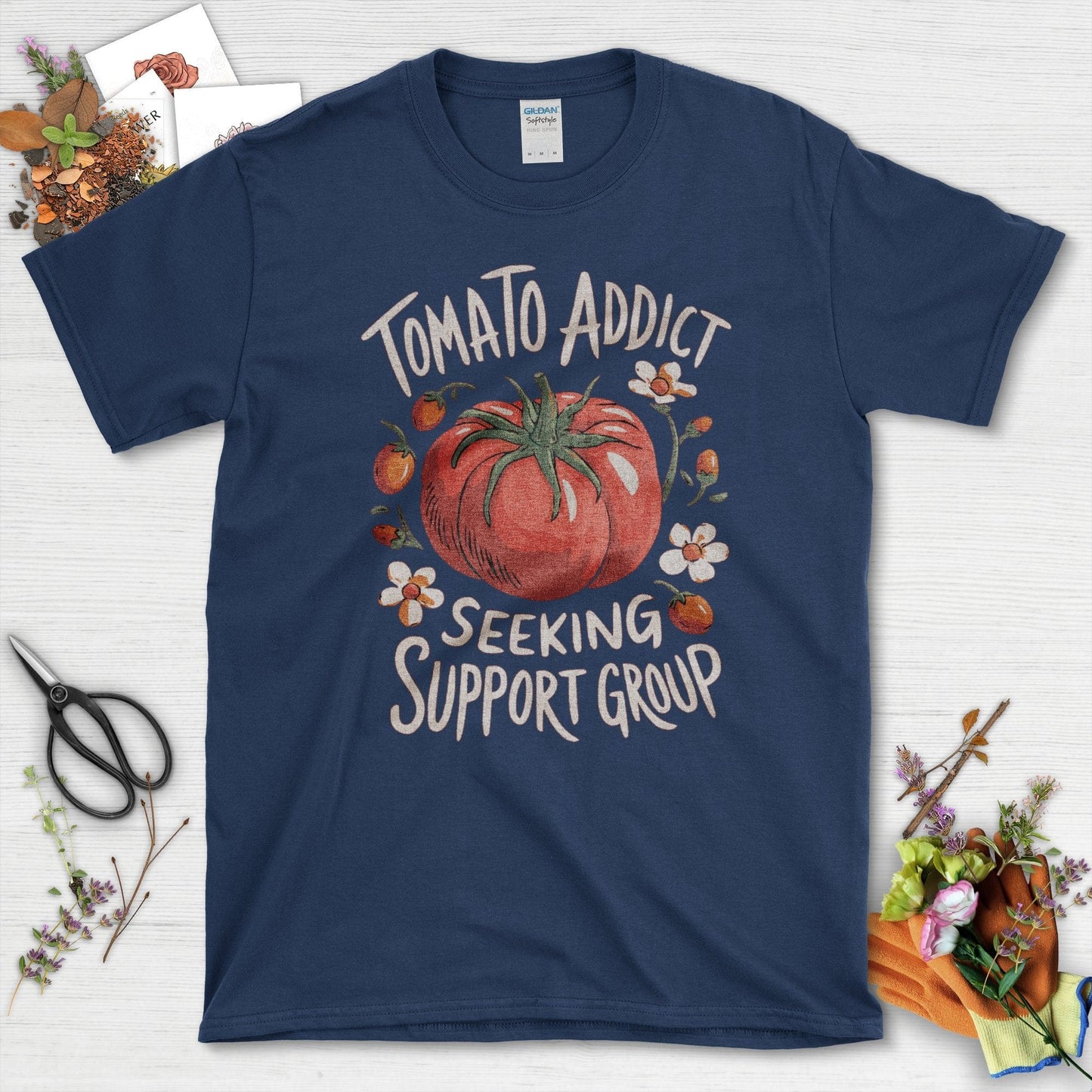 Tomato Addict Support Group T-Shirt Navy / S T-Shirt