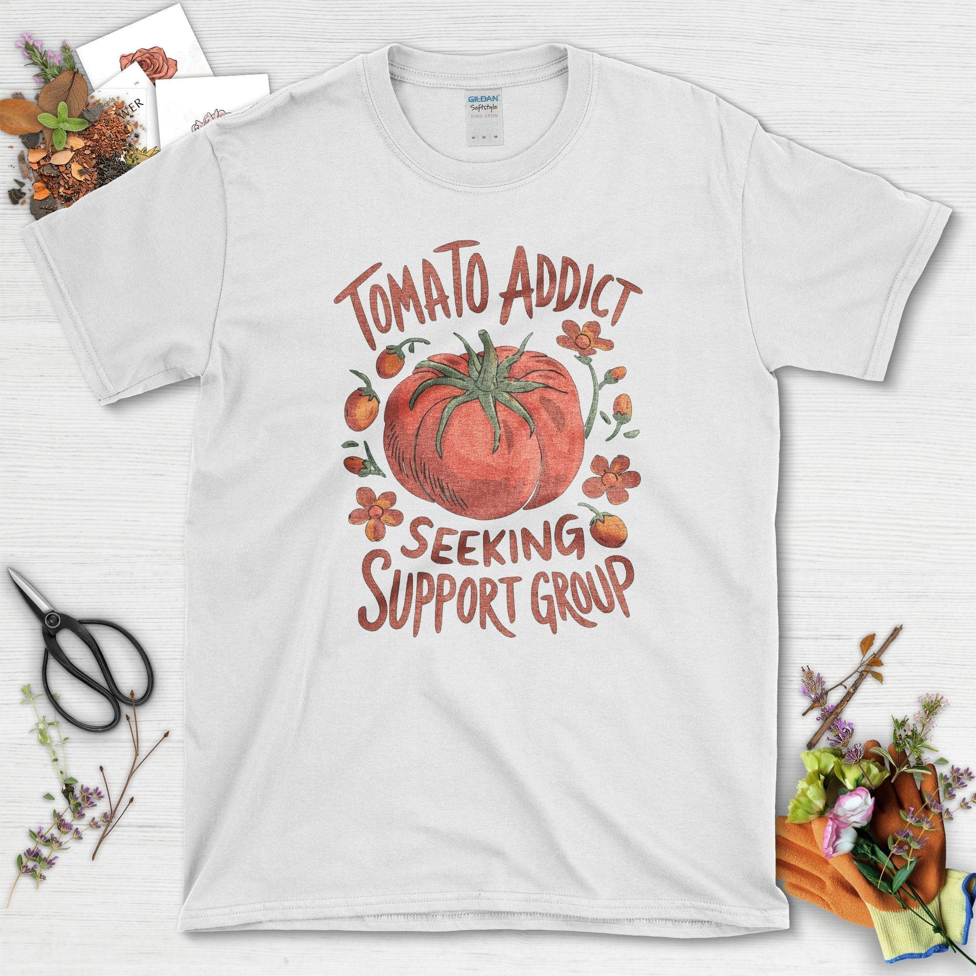 Tomato Addict Support Group T-Shirt White / S T-Shirt