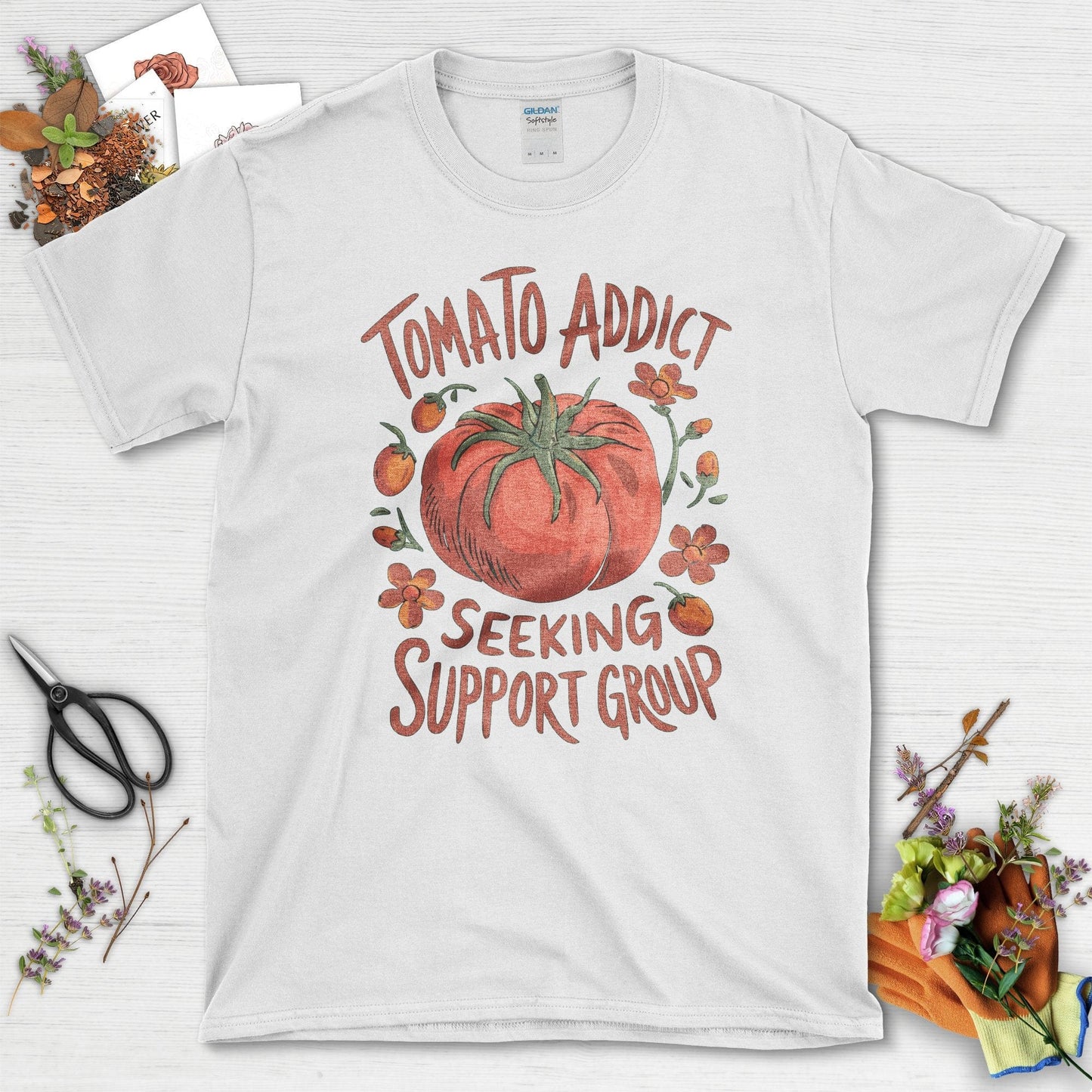 Tomato Addict Support Group T-Shirt White / S T-Shirt