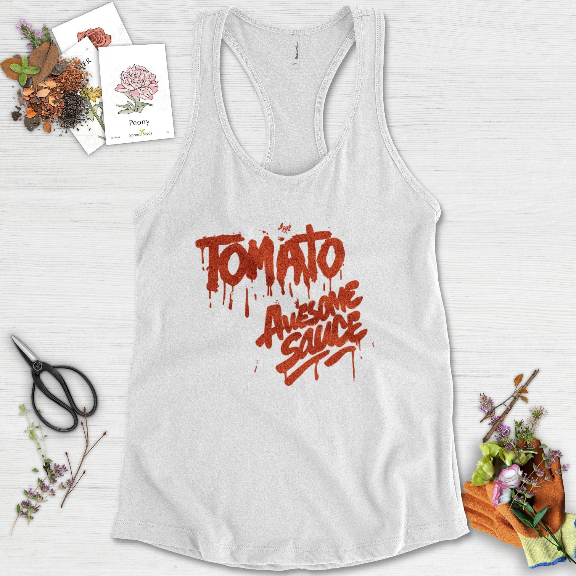 Tomato Awesome Sauce Racerback Racerback / XS / White Physical Item