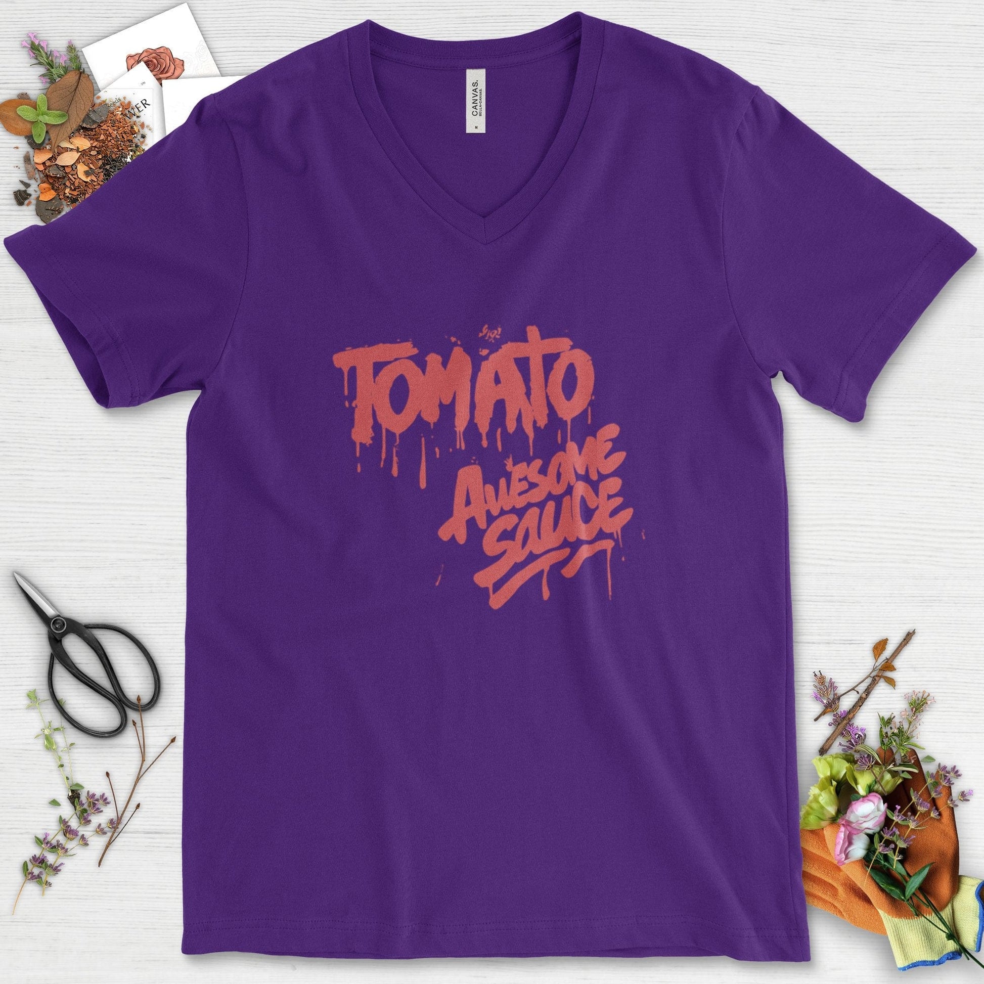 Tomato Awesome Sauce V-Neck Team Purple / S Physical Item