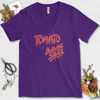 Tomato Awesome Sauce V-Neck Team Purple / S Physical Item