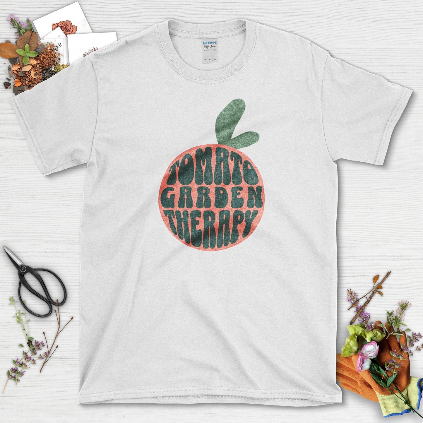 Tomato Garden Therapy T-Shirt White / S T-Shirt