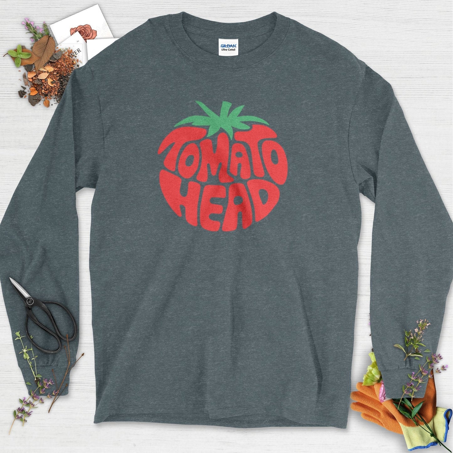 Tomato Head Long Sleeve Dark Heather / S Physical Item