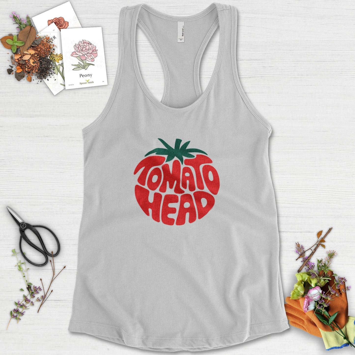 Tomato Head Racerback Racerback / XS / Heather Grey Physical Item