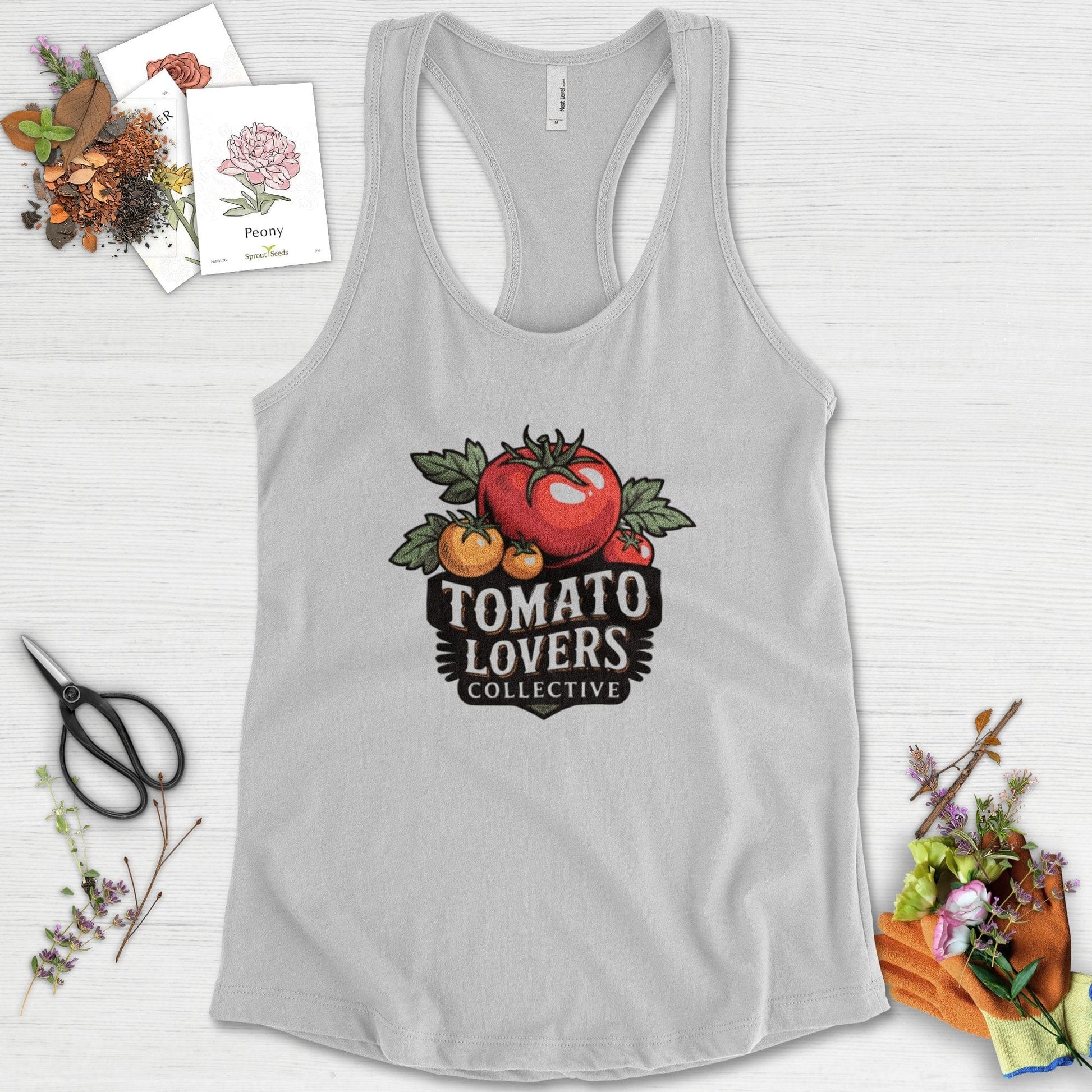 Tomato Lovers Collective Racerback Racerback / XS / Heather Grey Physical Item