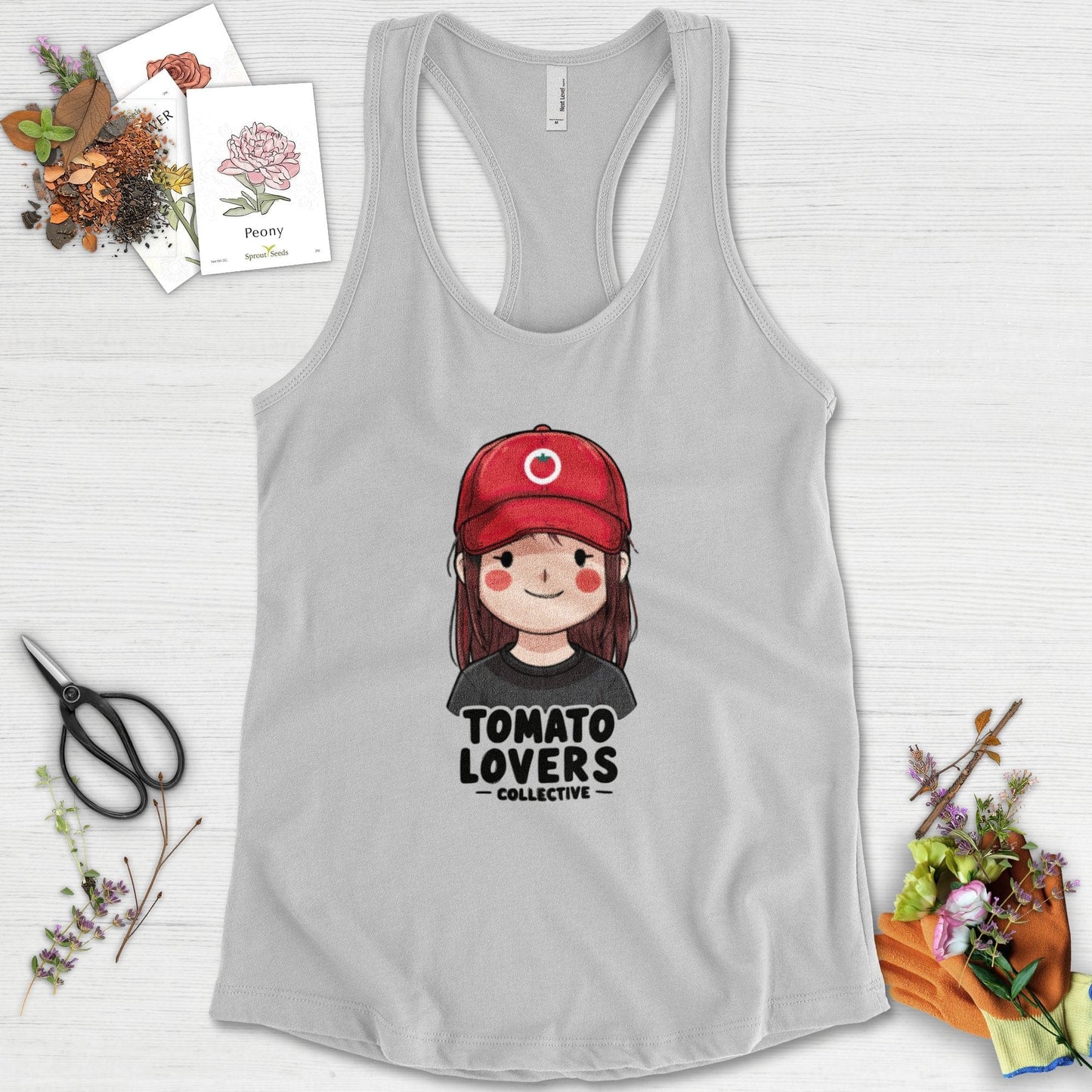 Tomato Lovers Collective Racerback Racerback / XS / Heather Grey Physical Item