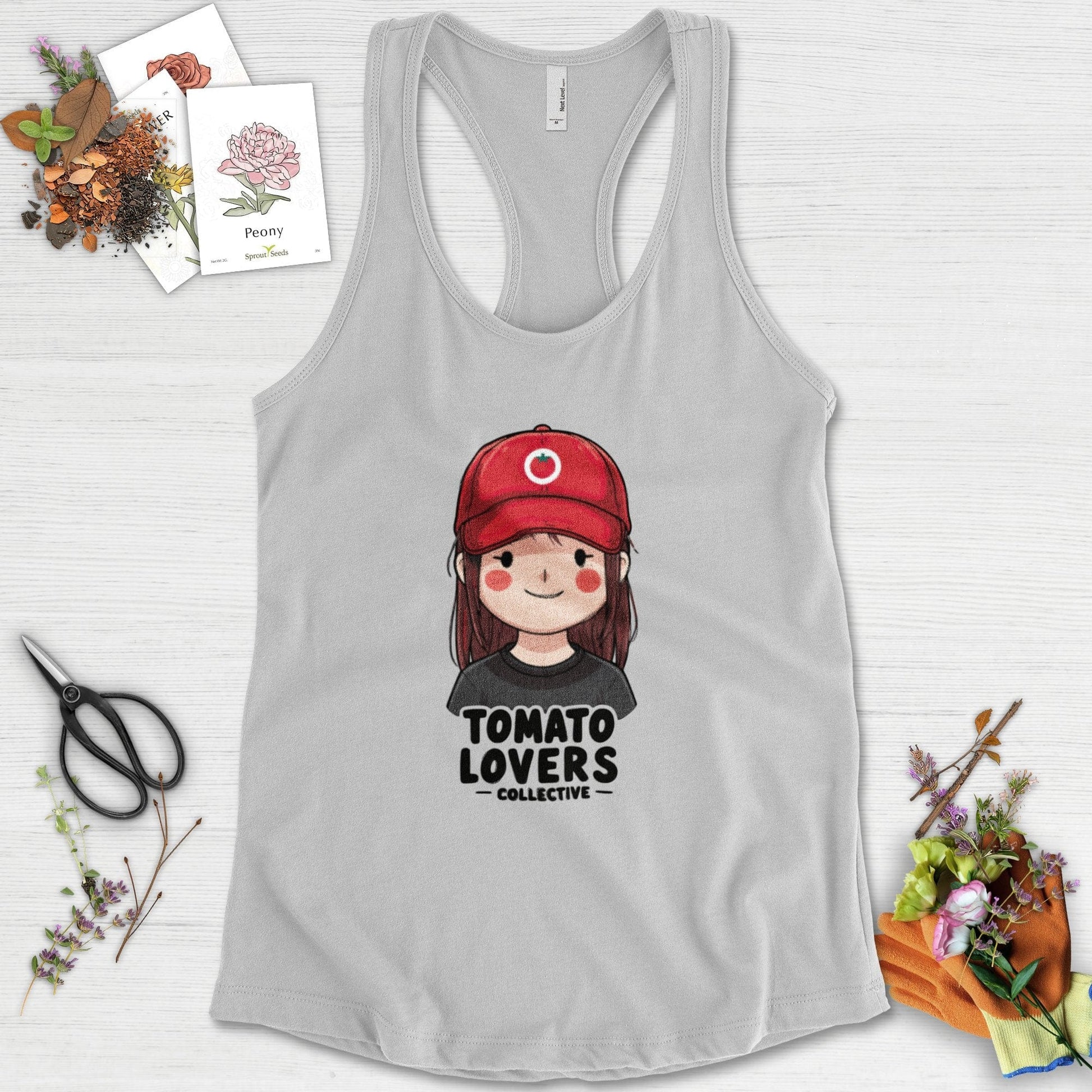 Tomato Lovers Collective Racerback Racerback / XS / Heather Grey Physical Item