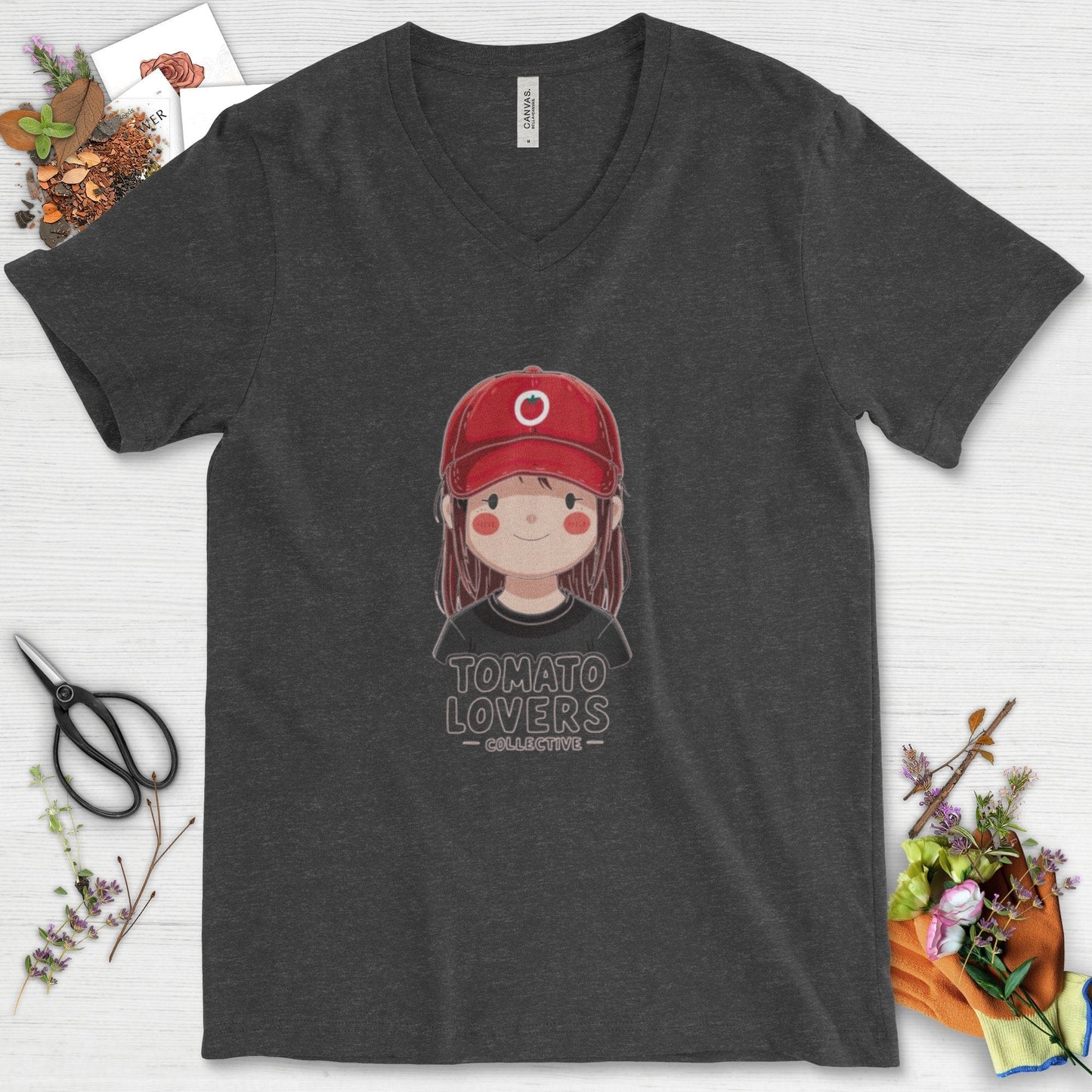 Tomato Lovers Collective V-Neck Dark Grey Heather / S T-Shirt