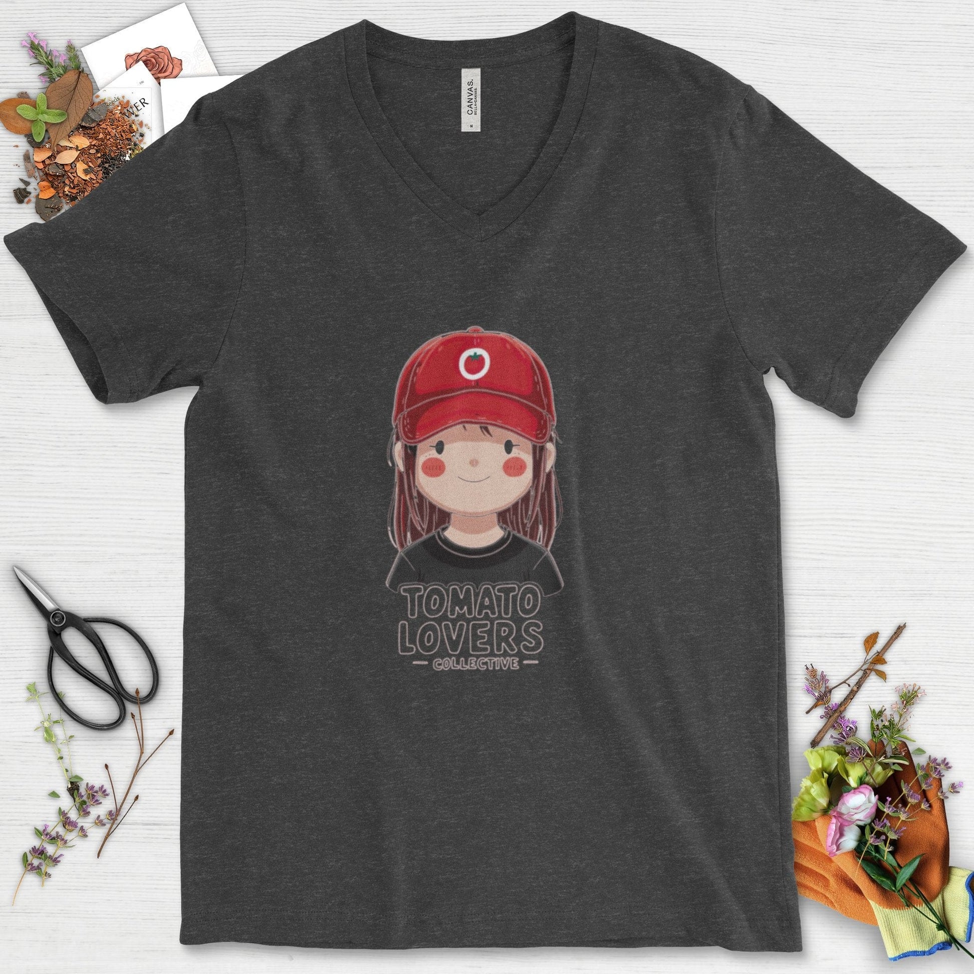 Tomato Lovers Collective V-Neck Dark Grey Heather / S T-Shirt