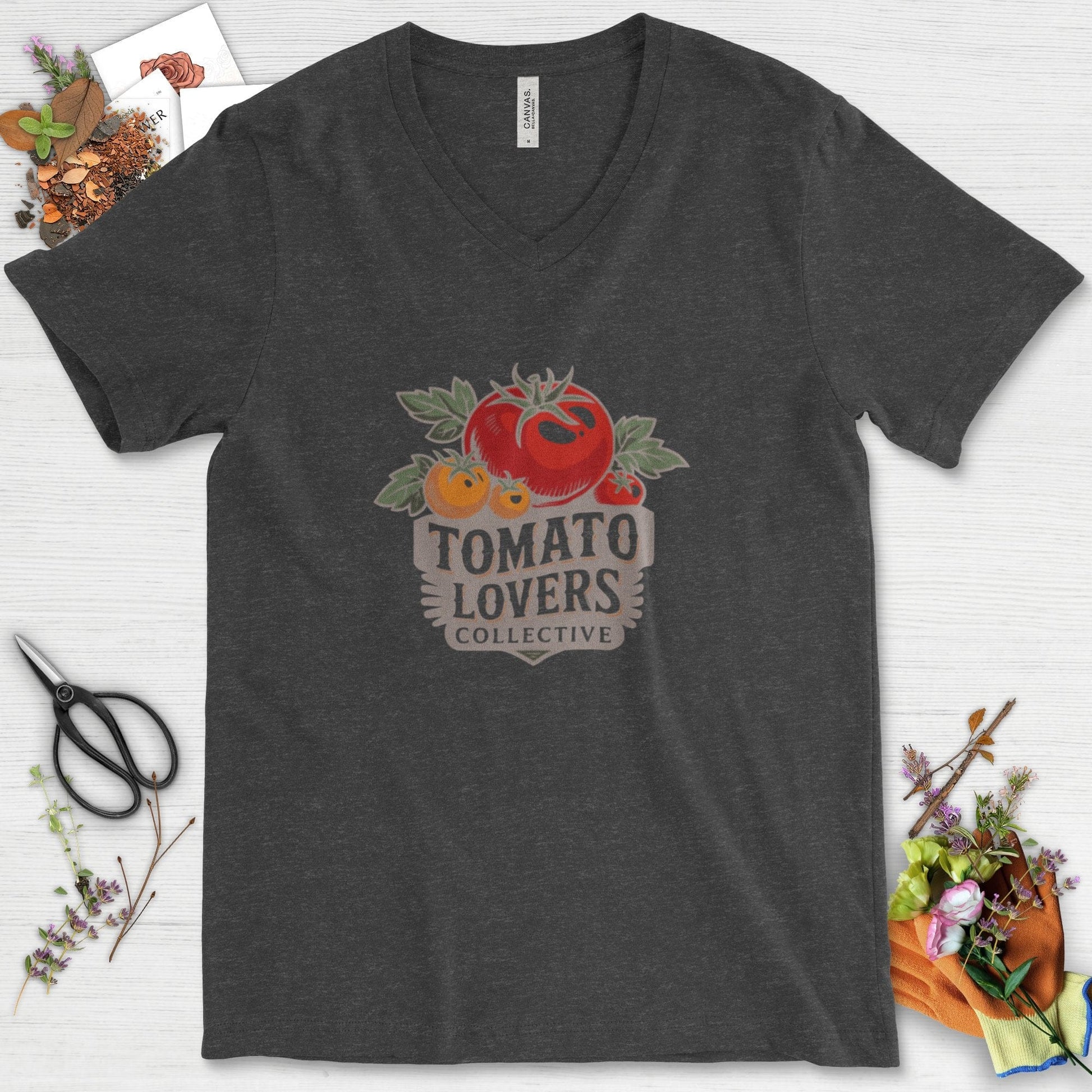 Tomato Lovers Collective V-Neck Dark Grey Heather / S T-Shirt