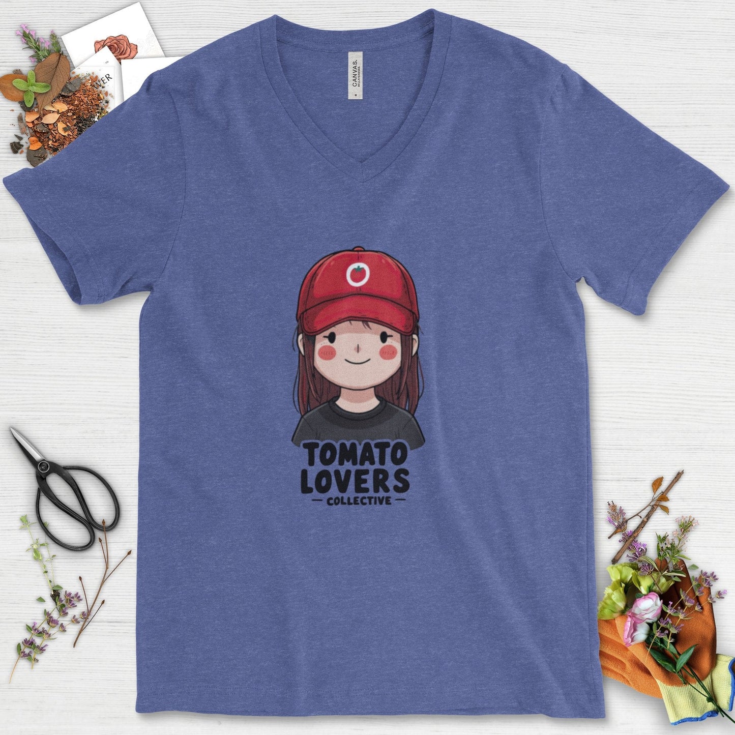 Tomato Lovers Collective V-Neck Heather True Royal / S T-Shirt