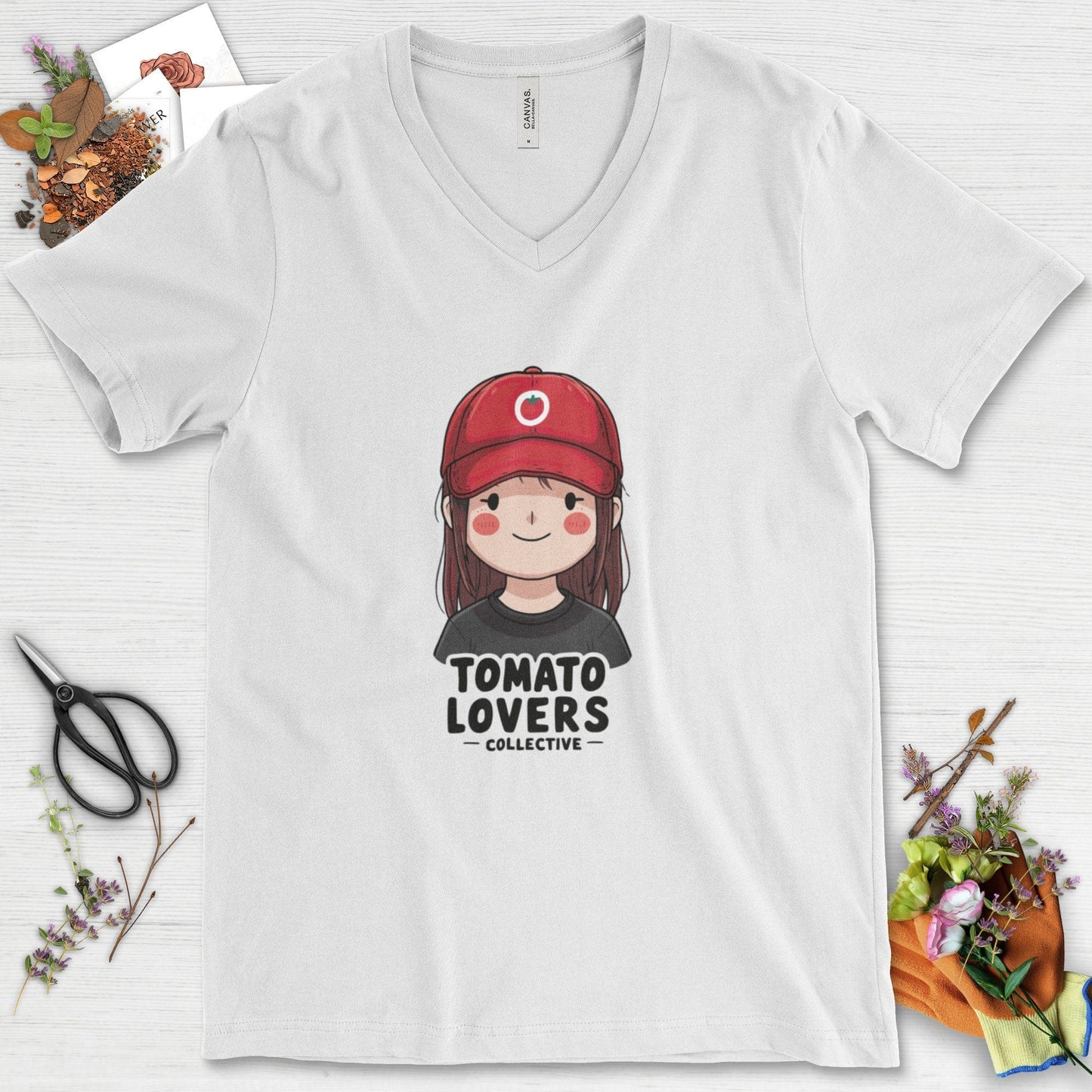 Tomato Lovers Collective V-Neck White / S T-Shirt