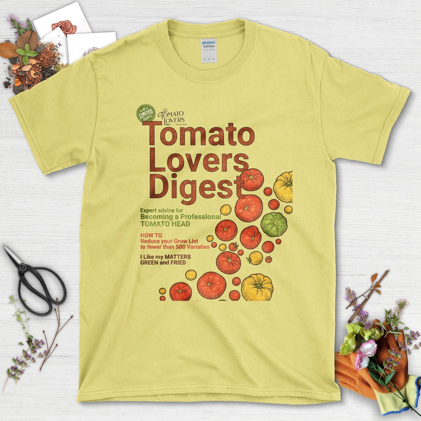 Tomato Lovers Digest T-Shirt Cornsilk / S Physical Item