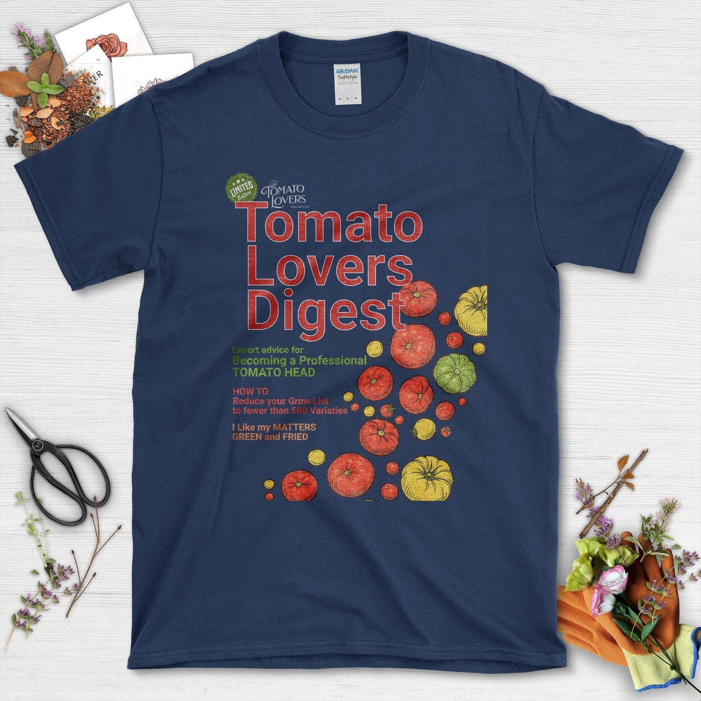 Tomato Lovers Digest T-Shirt Navy / S Physical Item