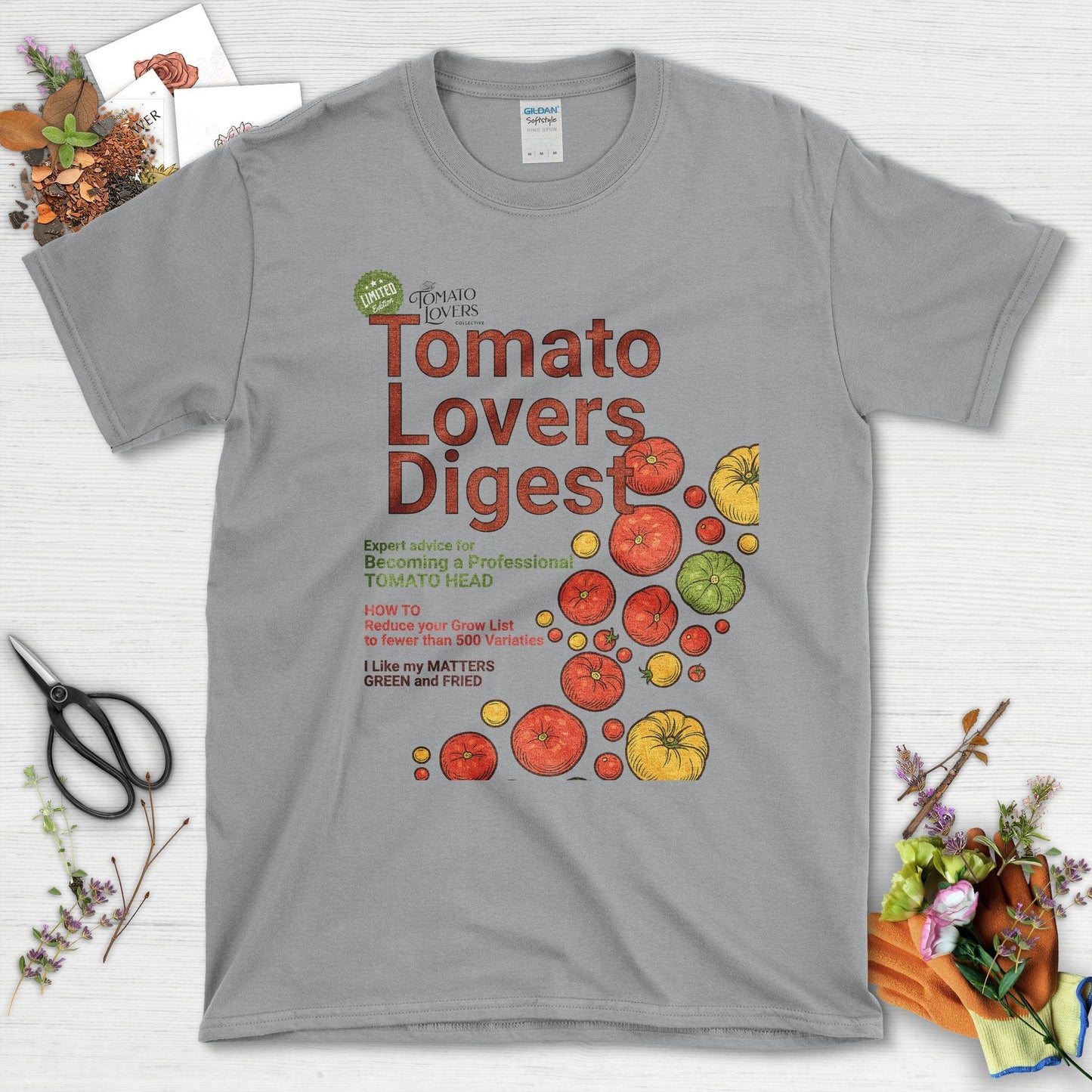 Tomato Lovers Digest T-Shirt Sport Grey / S Physical Item