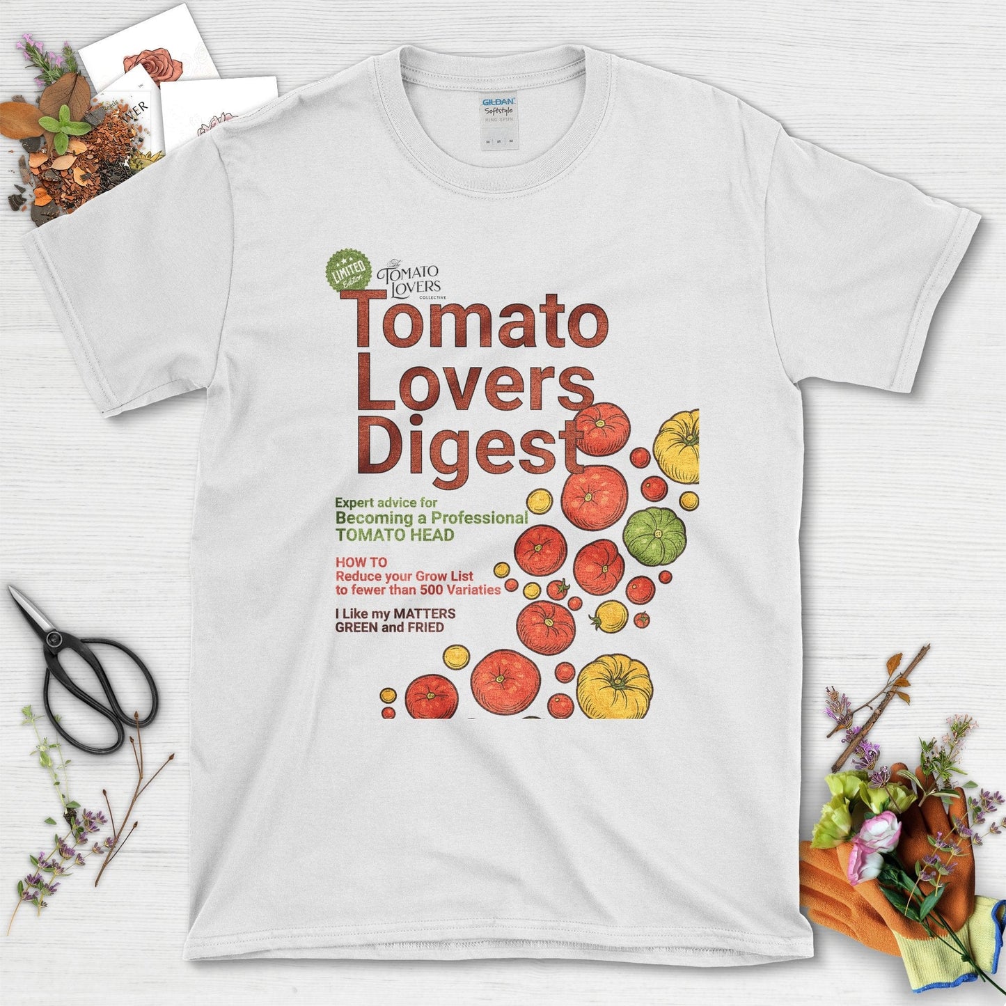 Tomato Lovers Digest T-Shirt White / S Physical Item
