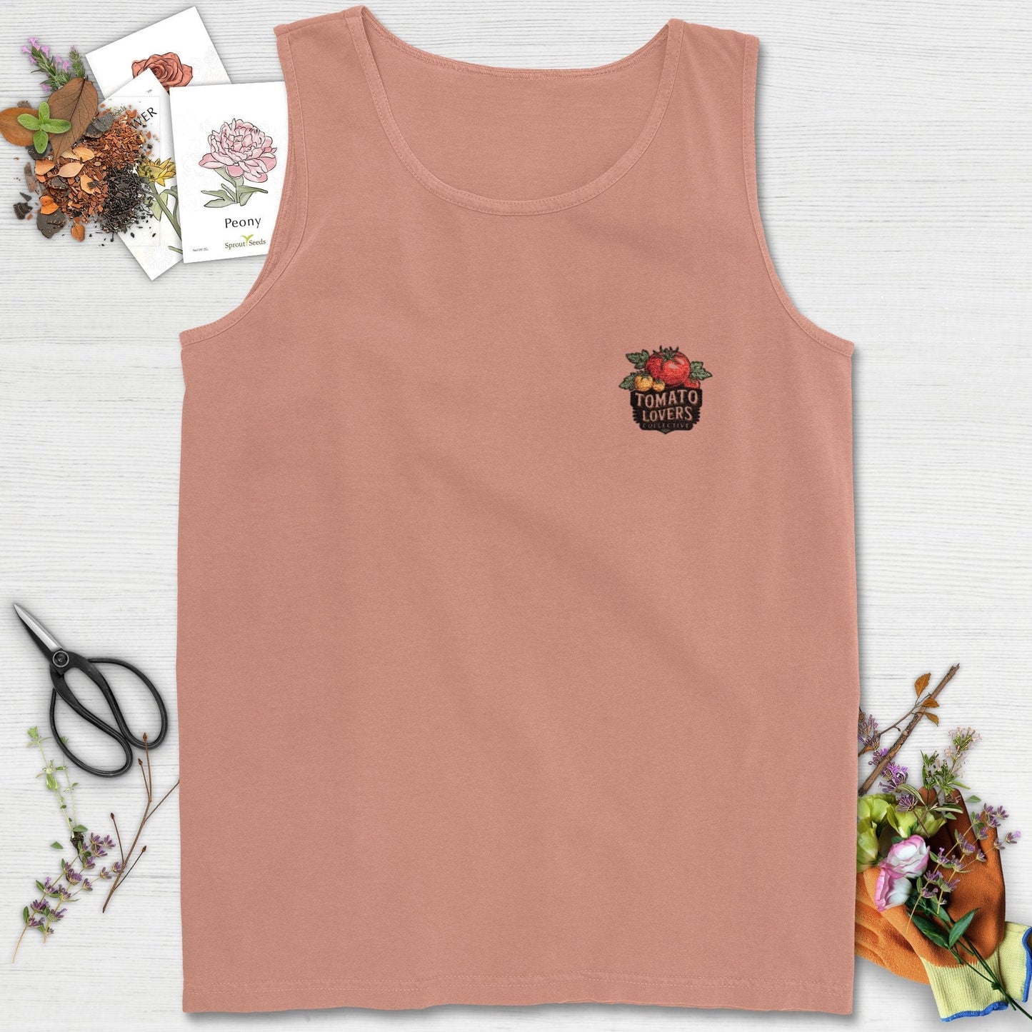 Tomato Lovers Logo Colorwashed Comfort Tank Top Terracotta / S Tank Top