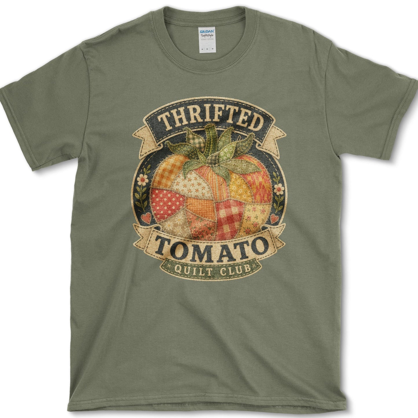 Tomato Quilt Club T-Shirt S / Military Green Essential Tees