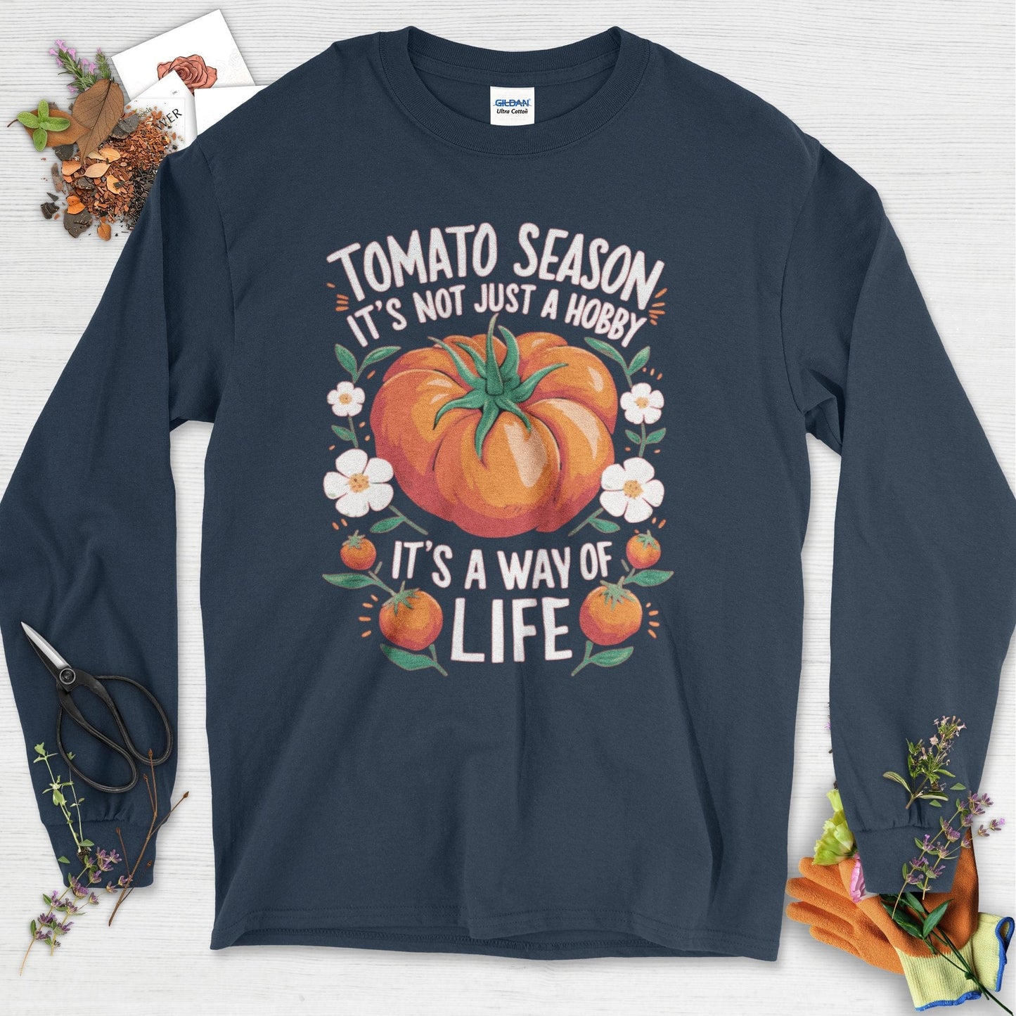Tomato Season Way of Life Long Sleeve Navy / S Physical Item