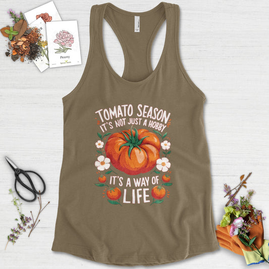 Tomato Season Way of Life Racerback Military Green / XS Physical Item