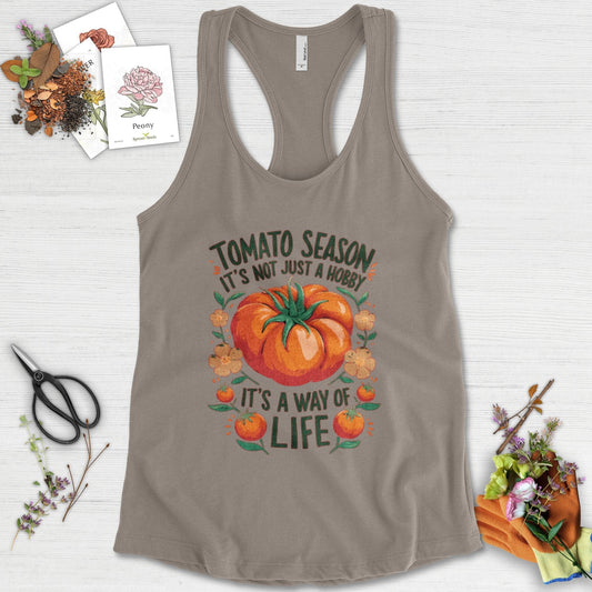 Tomato Season Way of Life Racerback Warm Grey / XS Physical Item