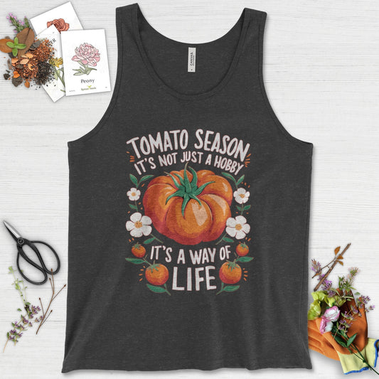 Tomato Season Way of Life Tank Top Dark Gray Heather / XS Physical Item