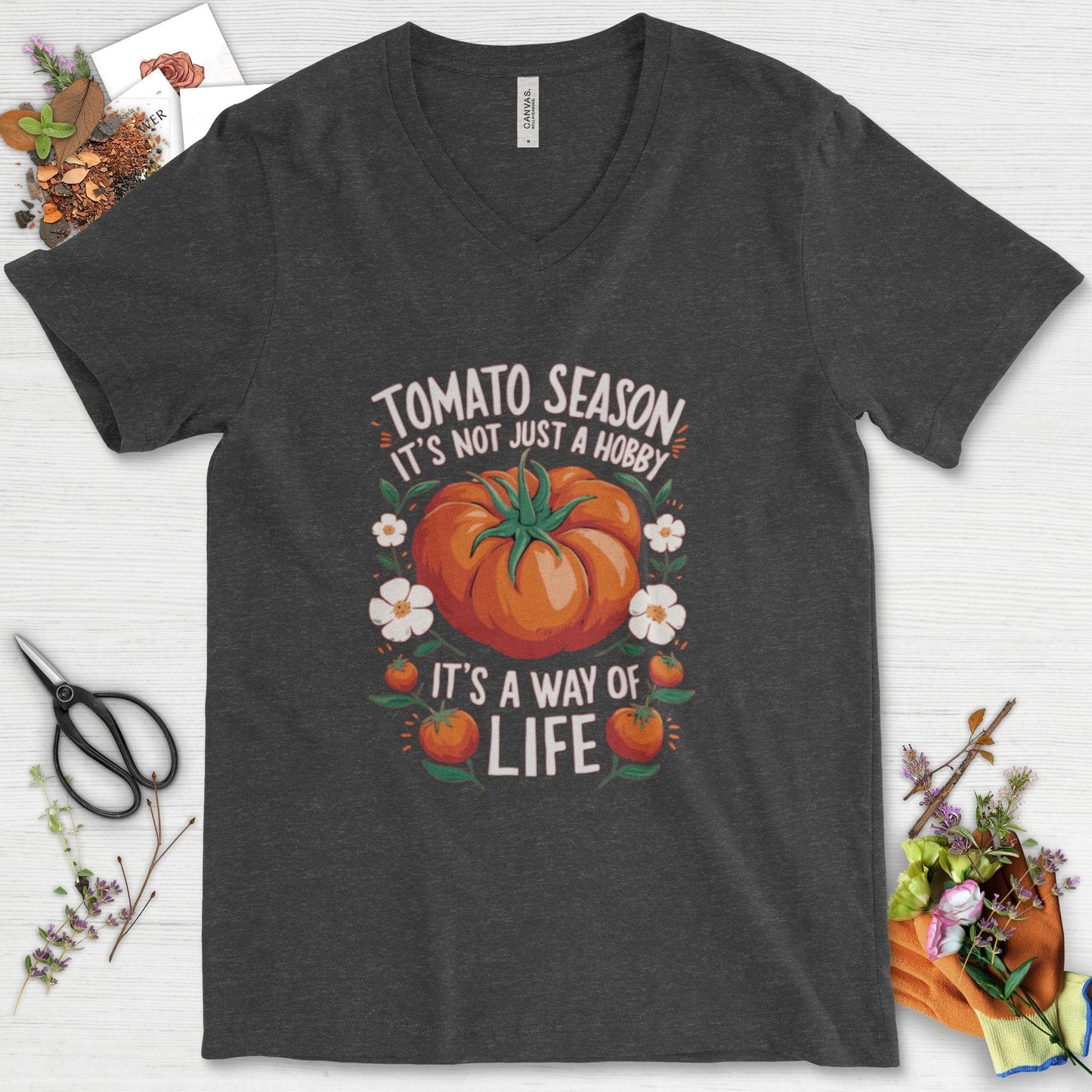 Tomato Season Way of Life V-Neck Dark Grey Heather / S T-Shirt